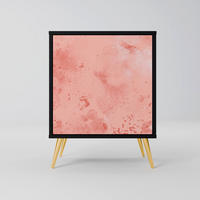 SIDEBOARD CRANE DANCE, Schwarz, 57,5x42x75,5 cm, Goldfarbene Metallfüße - Goldfarben/Multicolor, Holzwerkstoff/Metall (57.5/75.5/42cm) - SpaceRebels