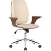 DREHSTUHL Lederlook walnuss/creme - Chromfarben/Walnussfarben, Textil/Metall (67/93/68cm) - CLP
