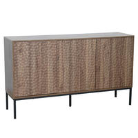 SIDEBOARD, dunkles Holzeffekt - Braun, Holz (40/85/147cm) - Oviala