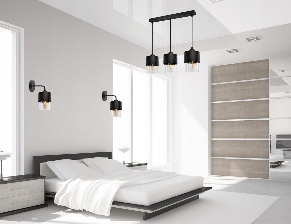 PENDELLEUCHTE Hege - Transparent/Schwarz, Glas/Metall (12/55/80cm) - kiki design