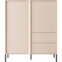 HIGHBOARD Donna in Beige 103/123/40 cm - Beige/Schwarz, Holzwerkstoff/Metall (103.3/123.4/39.5cm) - WFL GROUP