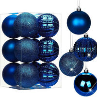 WEIHNACHTSKUGELN 12-teiliges Set Dunkel Blau 8 cm - Blau, Kunststoff (8/8/8cm)