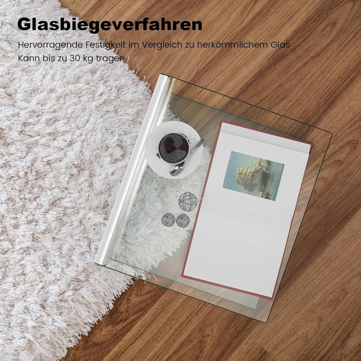 BEISTELLTISCH 41cm Clear - Klar, Glas (45/45/41cm) - COSTWAY
