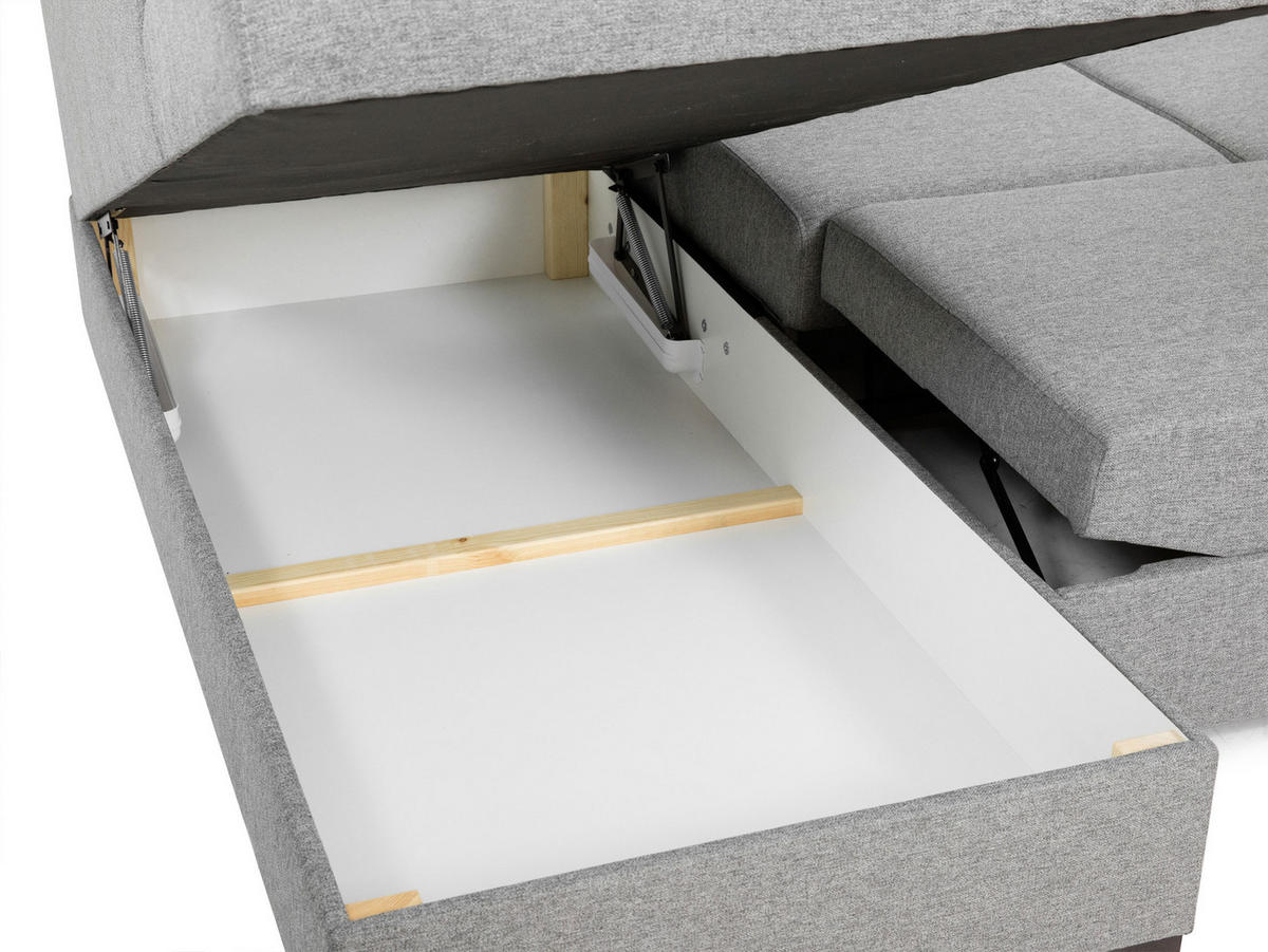 WOHNLANDSCHAFT Wilma Premium, Seite: Rechts - Schwarz/Dunkelblau, Holz/Textil (305/85/188cm) - MIRJAN24