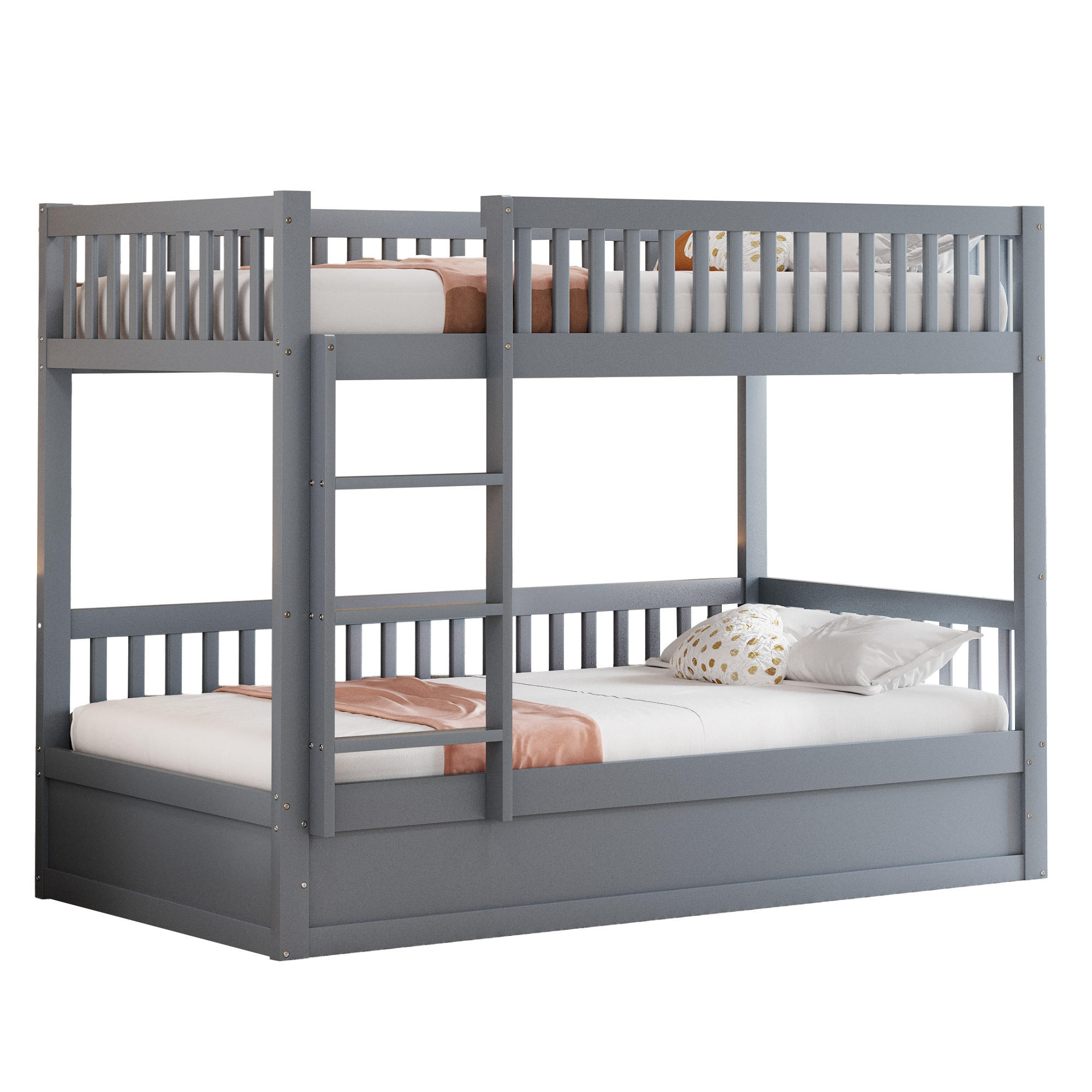 ETAGENBETT 90/200 cm grau aus Holz mit hydraulischem Stauraum - Grau, Holzwerkstoff (90/200cm) - OKWISH