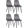 ESSZIMMERSTÜHLE 4er-Set MOVI Dunkelgrau Samt Metall 88x44x51 cm - Dunkelgrau, Metall (44/88/51cm) - DELUKE