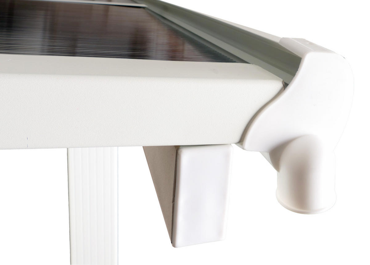 CARPORT HxBxT 249x604x316cm 10cm-Gestell Polycarbonat-Dach Regenrinne 3x6m Weiß - Weiß, Metall (604/249/316cm) - PROREGAL