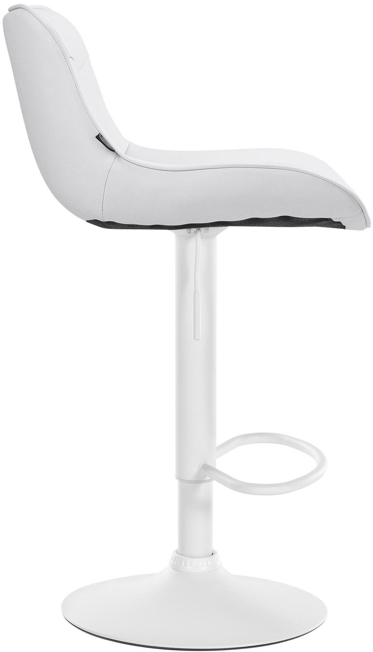BARHOCKER Lederlook weiß - Weiß, Textil/Metall (49/85/51cm) - CLP