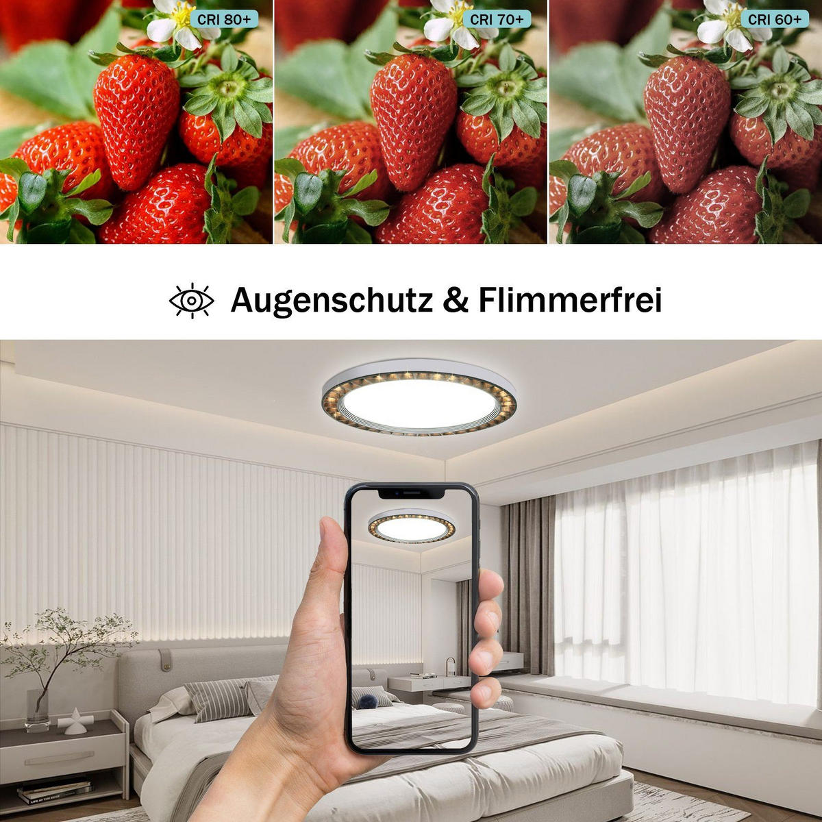 LED-DECKENLEUCHTE Lotte 23/23/3 cm - Schwarz, Kunststoff (23/23/3cm) - Nettlife