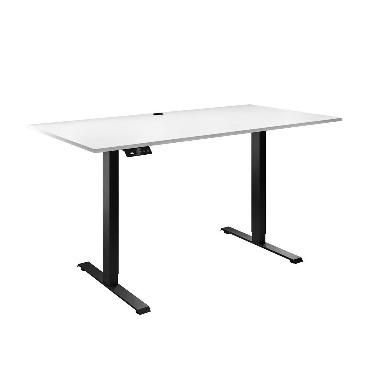 SCHREIBTISCH SPACE GAMING höhenverstellbar mit Metallbeinen schwarz/weiß - Weiß, Holzwerkstoff (70/140/69.5cm) - Lookway