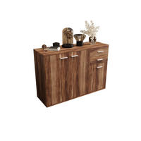 KOMMODE London LMK 3D2S mit 3 Türen, Sideboard in Farbe: Braun, Größe: 106 x 75 x 35 cm - Braun, Holzwerkstoff (106/75/35cm) - O-Sofa