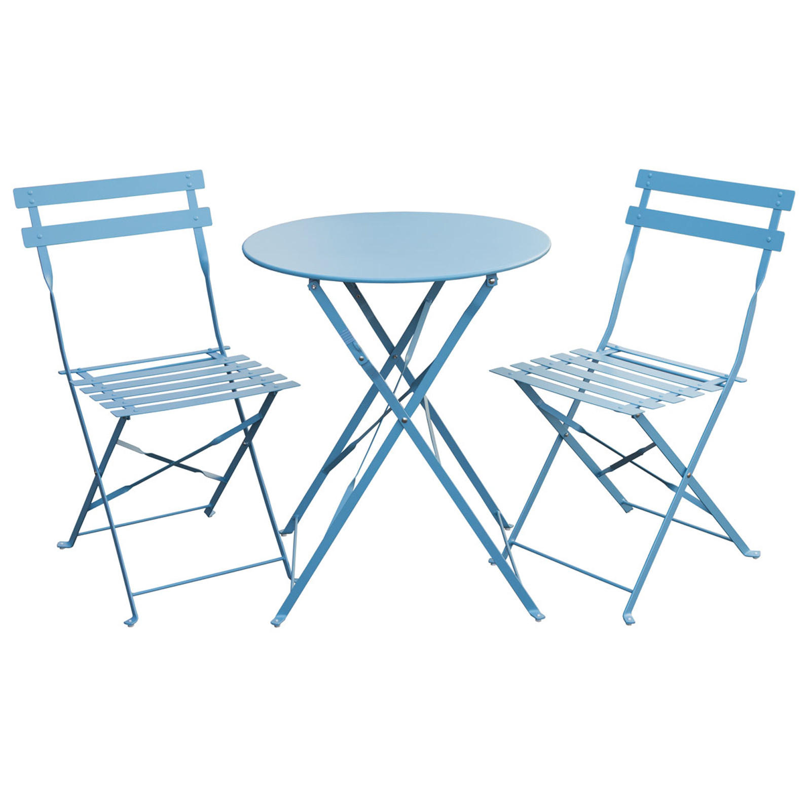 BISTRO-SET BERLIN Metall Blau - Blau, Metall - SVITA
