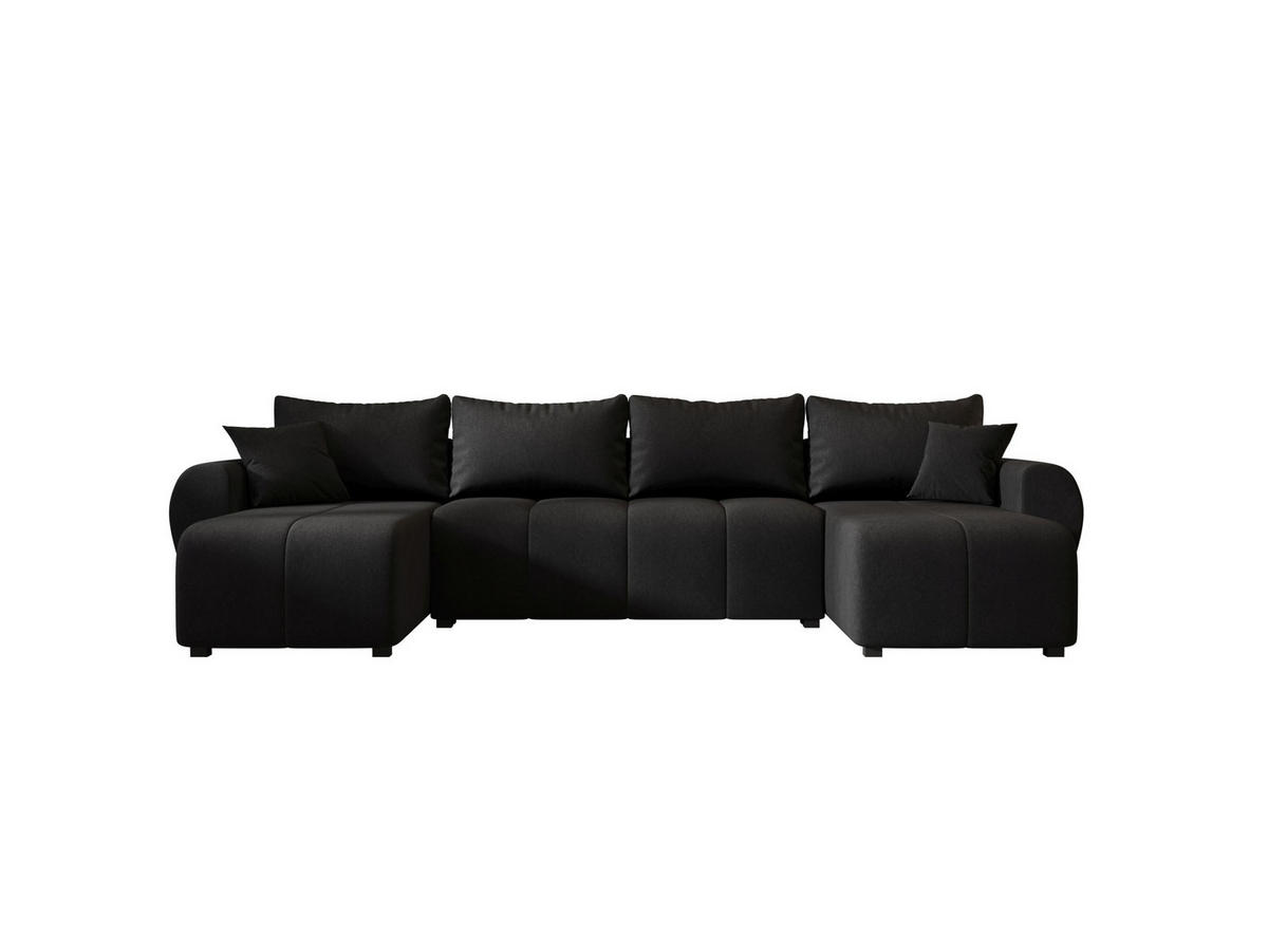 WOHNLANDSCHAFT MOLISA U Cosmic 100 mit Schlaffunktion - Schwarz, Textil (303/82/208cm) - Bedante