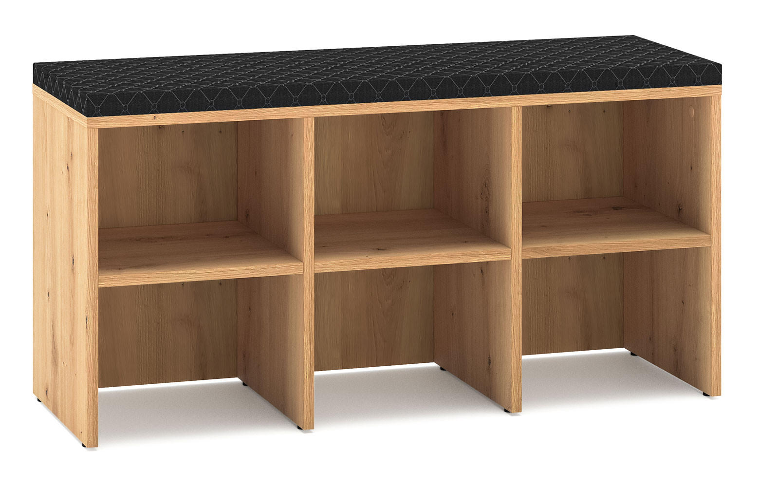 SCHUHBANK Renes Eiche Artisan / Schwarz 96 / 34 / 51 cm - Hellbraun/Schwarz, Holz/Holzwerkstoff (96/51/34cm) - Feldmann-Wohnen