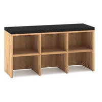 SCHUHBANK Renes Eiche Artisan / Schwarz 96 / 34 / 51 cm - Hellbraun/Schwarz, Holz/Holzwerkstoff (96/51/34cm) - Feldmann-Wohnen