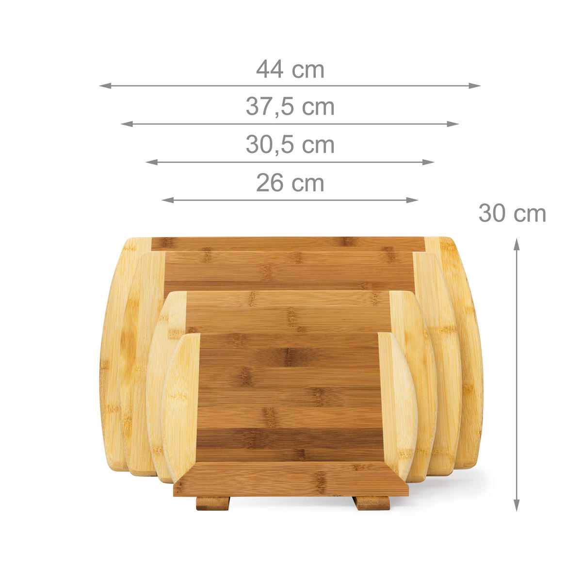 4xSCHNEIDEBRETT - Hellbraun, Holz (44/29.5cm) - Relaxdays