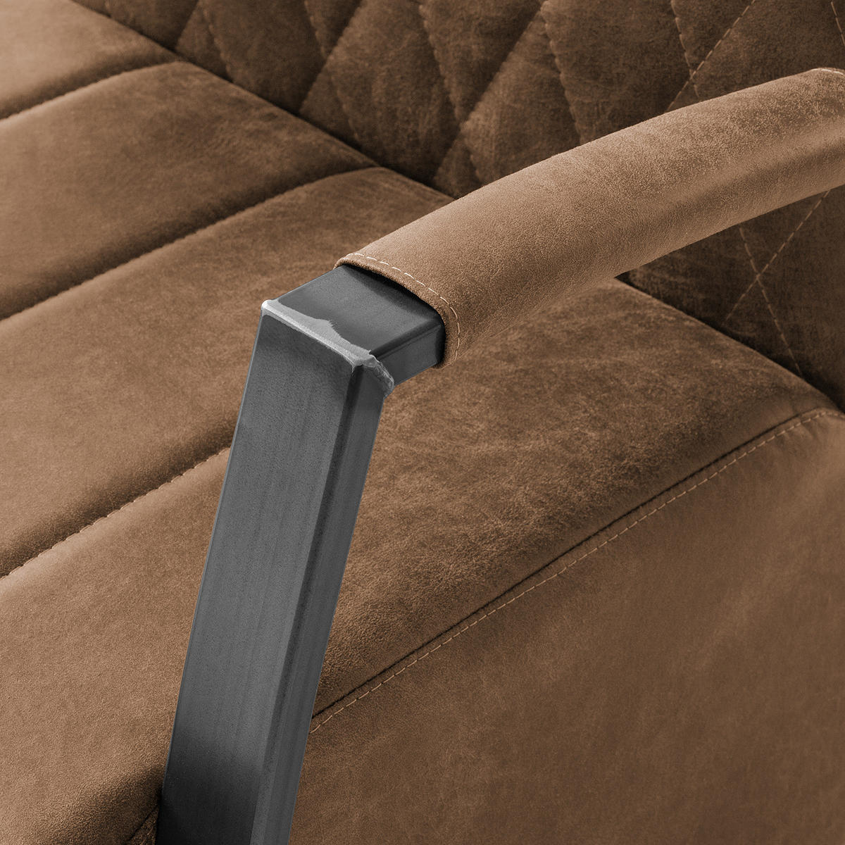 SESSEL - Antiklederlook - Braun, Textil (63/83/83cm) - home24