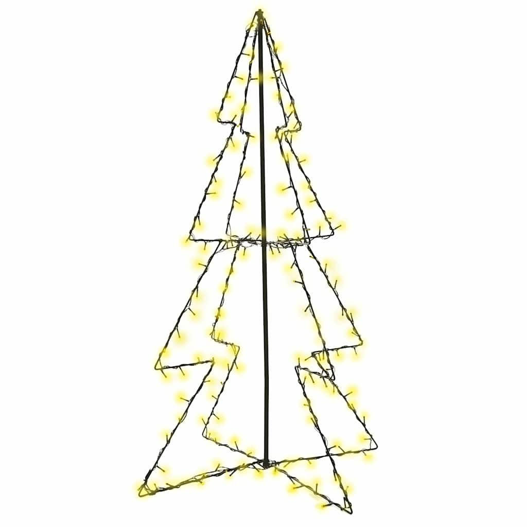 WEIHNACHTSBAUM In Kegelform 160 Leds Indoor & Outdoor 78/120 Cm - Weiß, Metall (120cm) - vidaXL