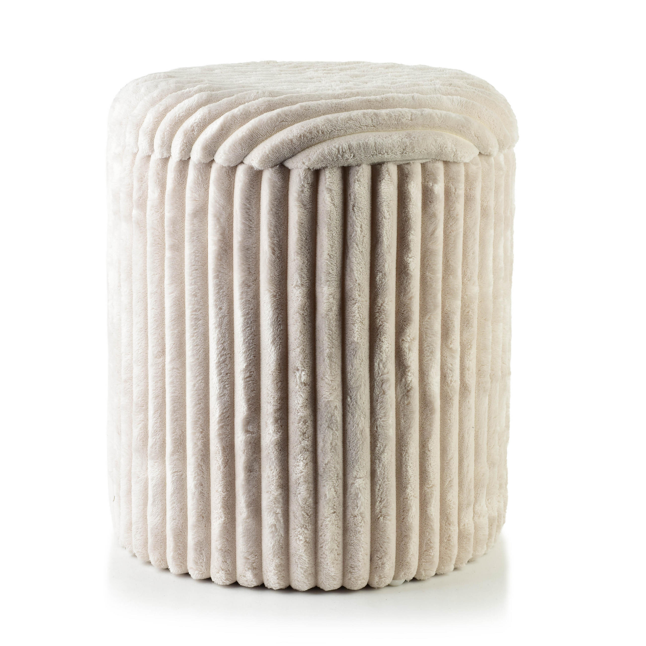 POUF Wiki beige 40/40/47 cm Textil - Beige, Textil (40/47/40cm) - Mondex