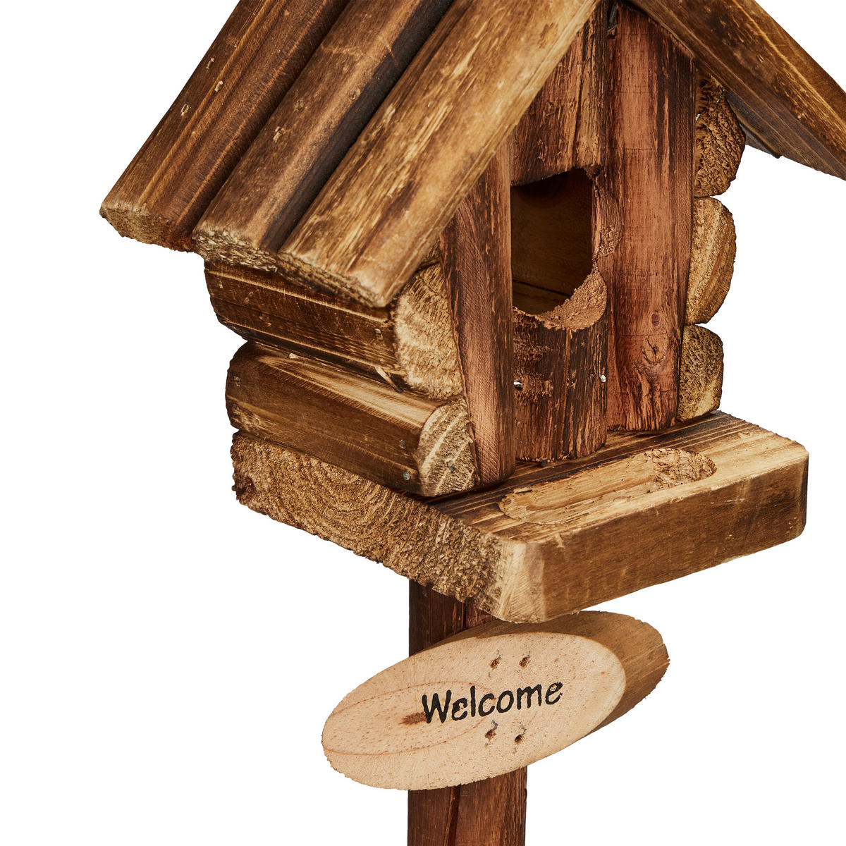 DEKO-VOGELHAUS - Braun, Holz/Kunststoff (15/41/15cm) - Relaxdays