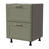 SCHUBLADENUNTERSCHRANK Salo D2/60 Grau / Reed Green Matt 60 / 50 / 82cm - REJS Vollauszug - Grau/Grün, Holz/Holzwerkstoff (60/82/50cm) - Feldmann-Wohnen