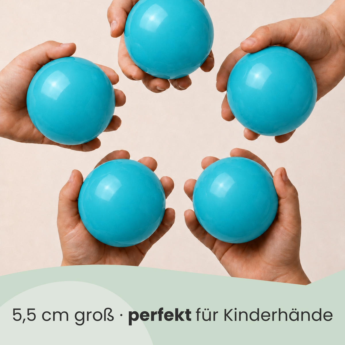 BÄLLEBAD-BÄLLE 50 Stück, Türkis, 5.5 cm - Türkis, Kunststoff (5.5/5.5/5.5cm) - Littletom