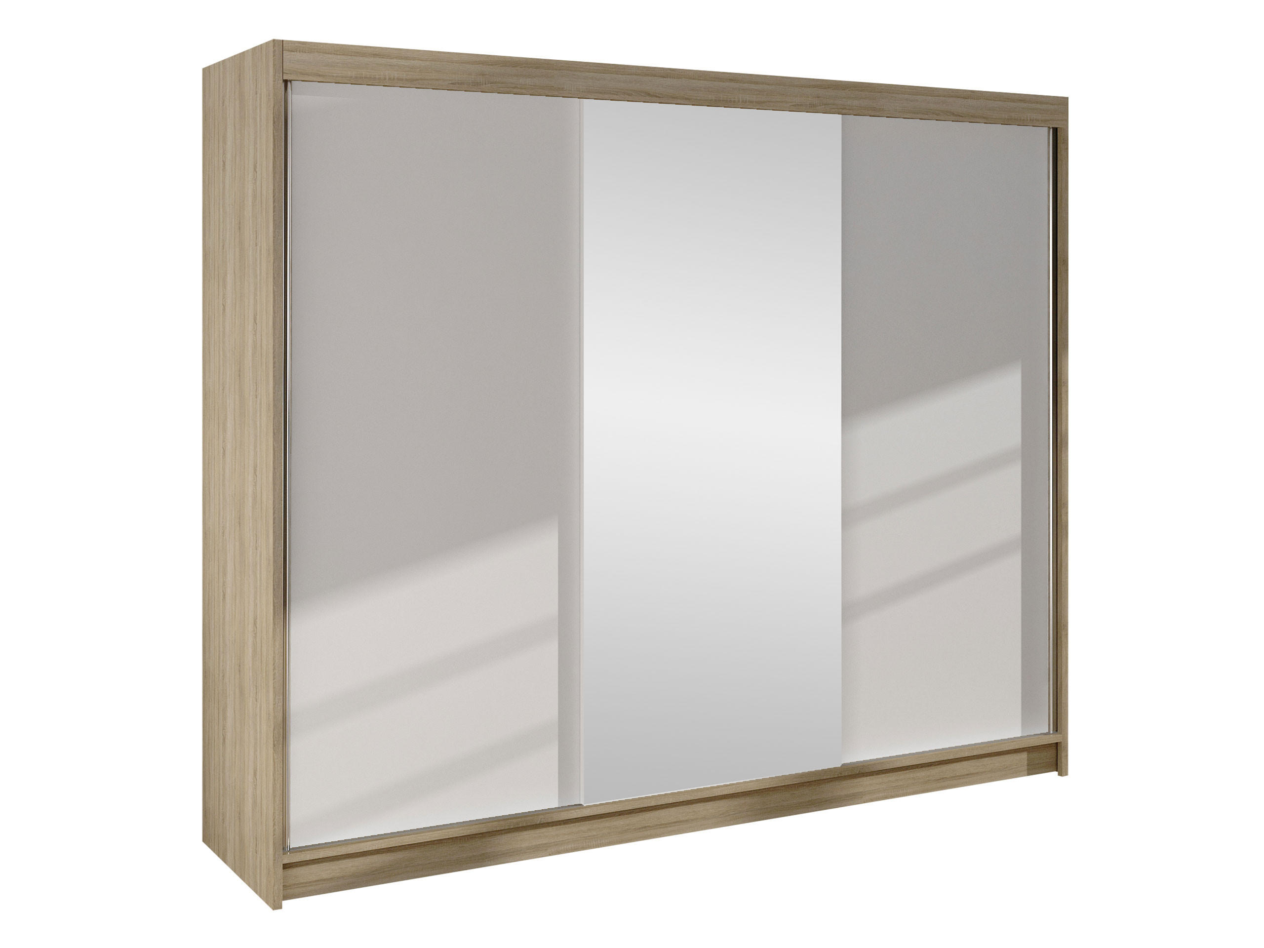 SCHWEBETÜRENSCHRANK Derby I - Naturfarben, Holzwerkstoff/Metall (200/215/58cm) - MIRJAN24