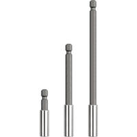 BITHALTER – Sechskantschaft, 50 mm, 100 mm, 150 mm (3er-Set, 1/4 Zoll) - Silberfarben, Metall (19.5/5/1cm) - DCA