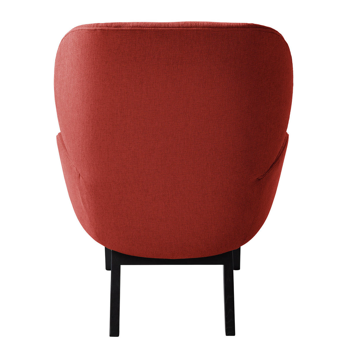 SESSEL - Rot/Schwarz, Eichenholz/Textil (82/102/90cm) - home24