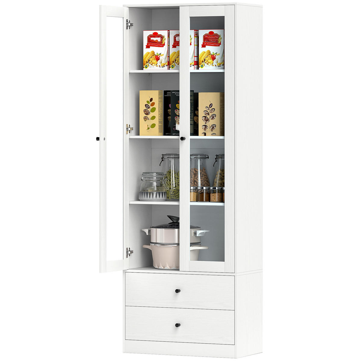 HIGHBOARD DE-11171 2 Schubladen Weiß - Weiß, Holzwerkstoff (30/164/59cm) - ComfortXL