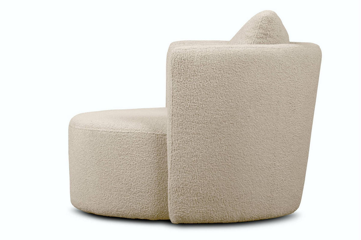 DREHSESSEL RAGGI 360° Drehfunktion mit inklusive dekorativem Kissen, hellbeige - Ecru/Beige, Textil (92/75/94cm) - KONSIMO®
