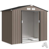 GERÄTEHAUS DE-16844 2,77 m² mit Schiebetür Braun - Braun, Metall (130/185/213cm) - ComfortXL