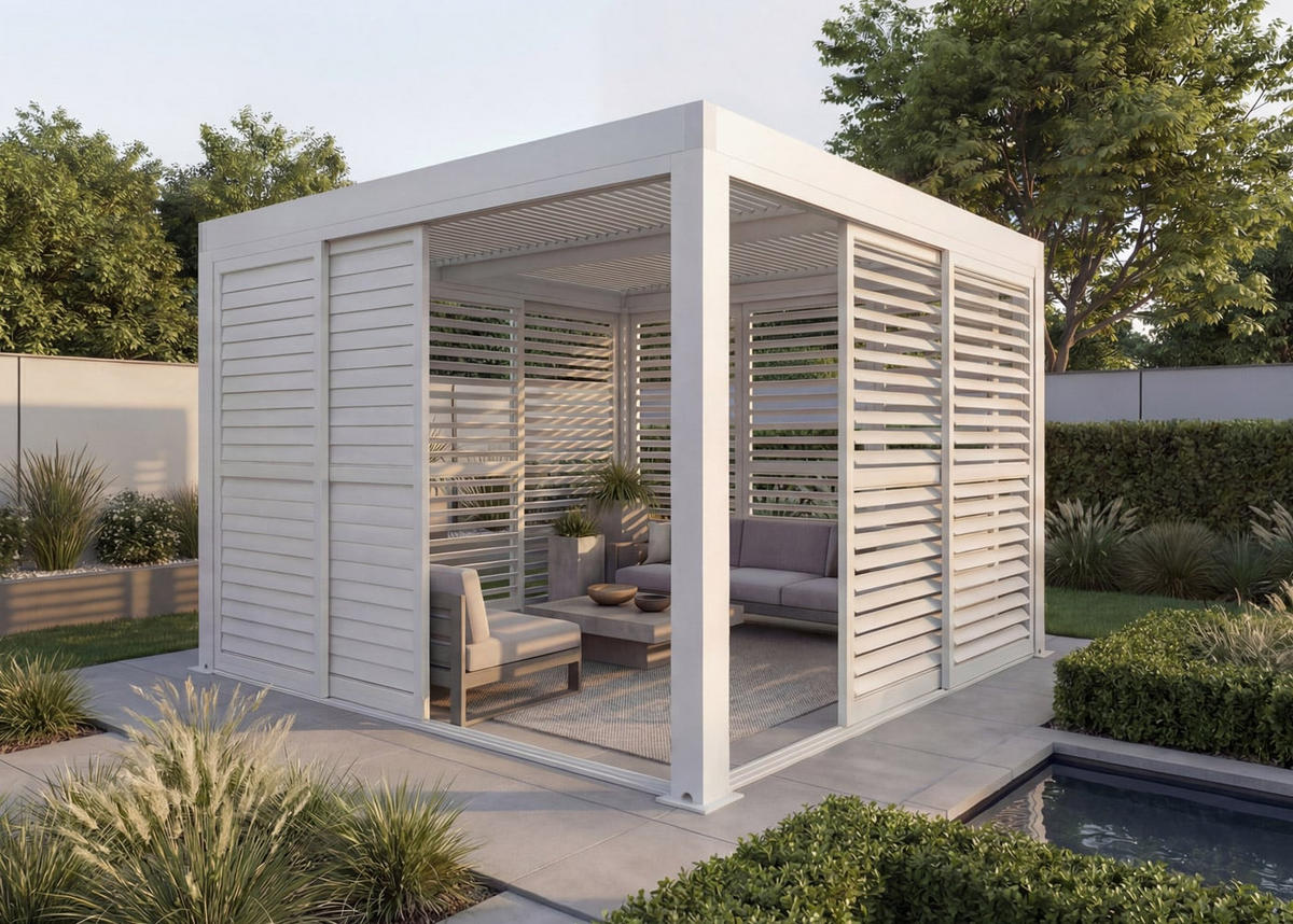 PANEELE FÜR PERGOLA Weiß 4er-Set-Set - Weiß, Metall (369/204/4cm) - MCW