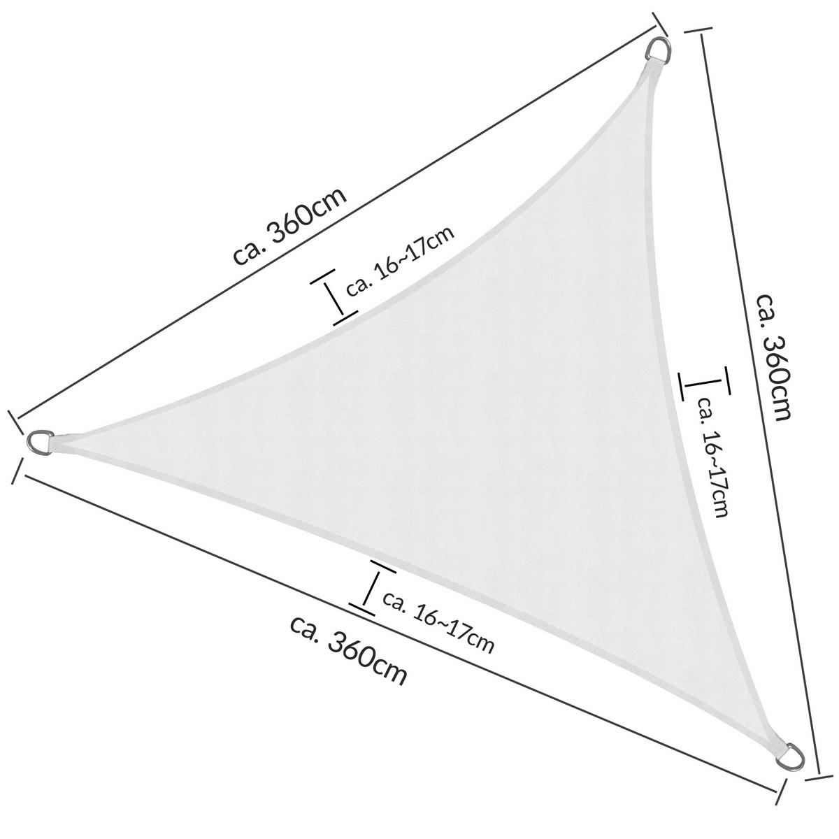 SONNENSEGEL SolVision PS9 360/360/360 cm dreieckig Weiß PE - Weiß, Kunststoff (360/360cm) - Sol Royal