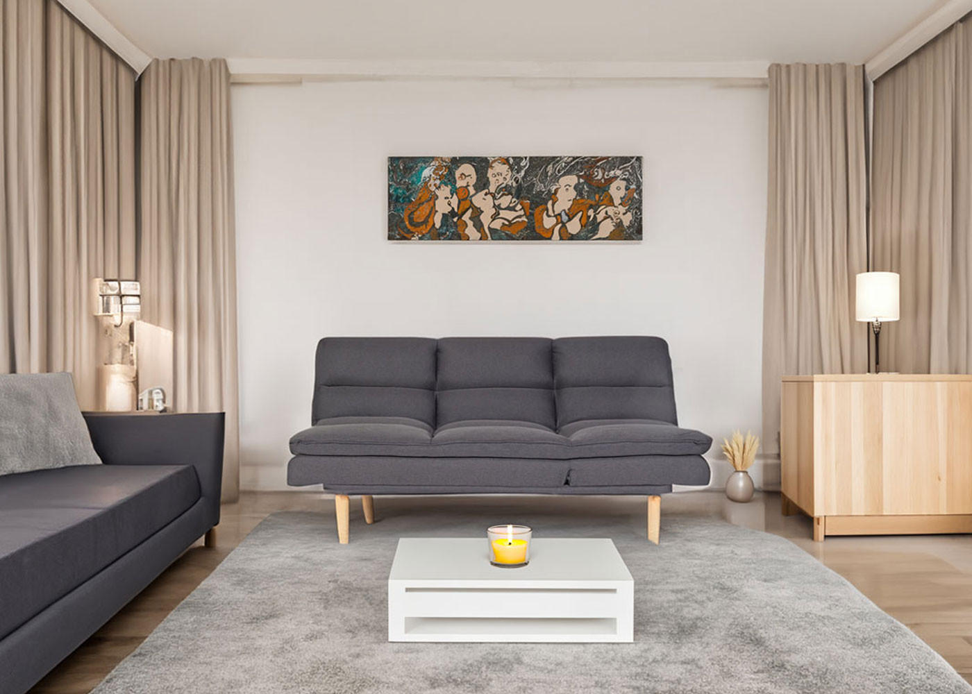 SCHLAFSOFA Cremeweiß - Weiß, Textil (180/90/110cm) - MCW