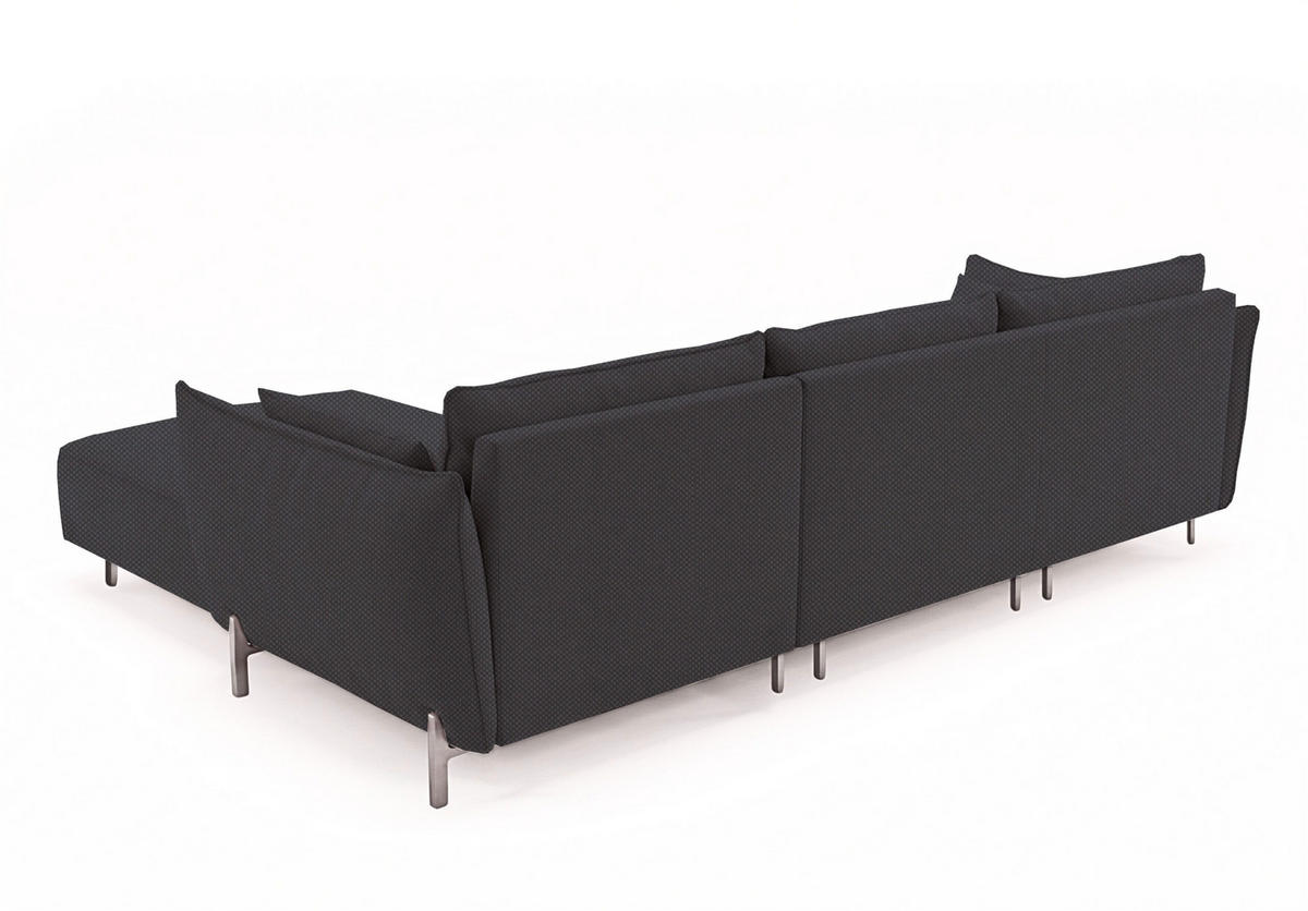 GARTENECKSOFA für Terrasse und Garten, Stoff Sunlight, Graphit, Rechts, SUNMEE - Dunkelgrau, Holz (238/90/165cm) - Kaiser Möbel