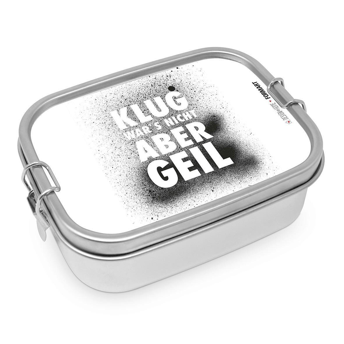 LUNCHBOX Klug wars nicht aus Edelstahl - Schwarz, Metall (14/16.5/5.8cm) - Sonstige
