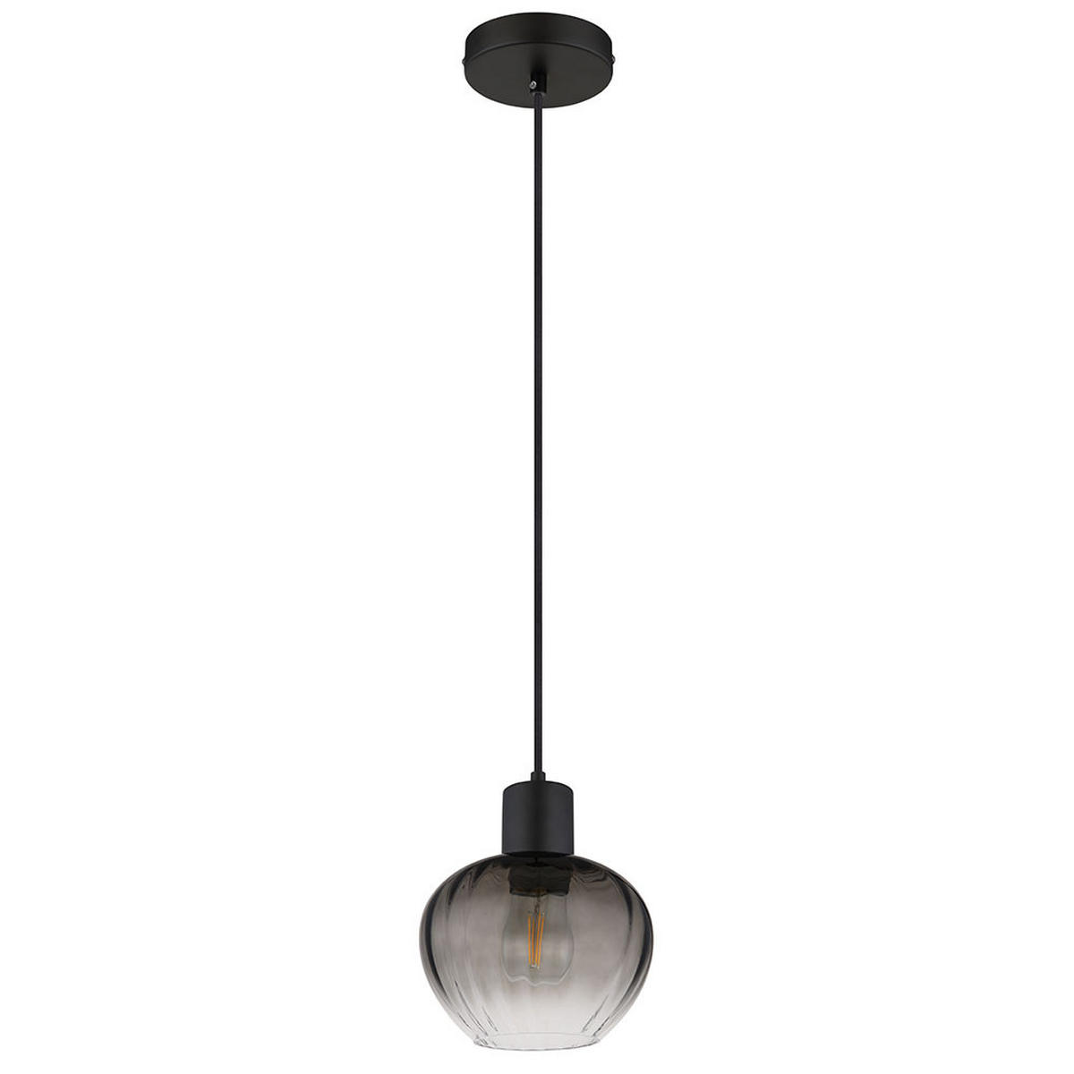 HÄNGELEUCHTE TOY Glas Rauch Schwarz - Grau, Glas (19/19/120cm) - Nowa