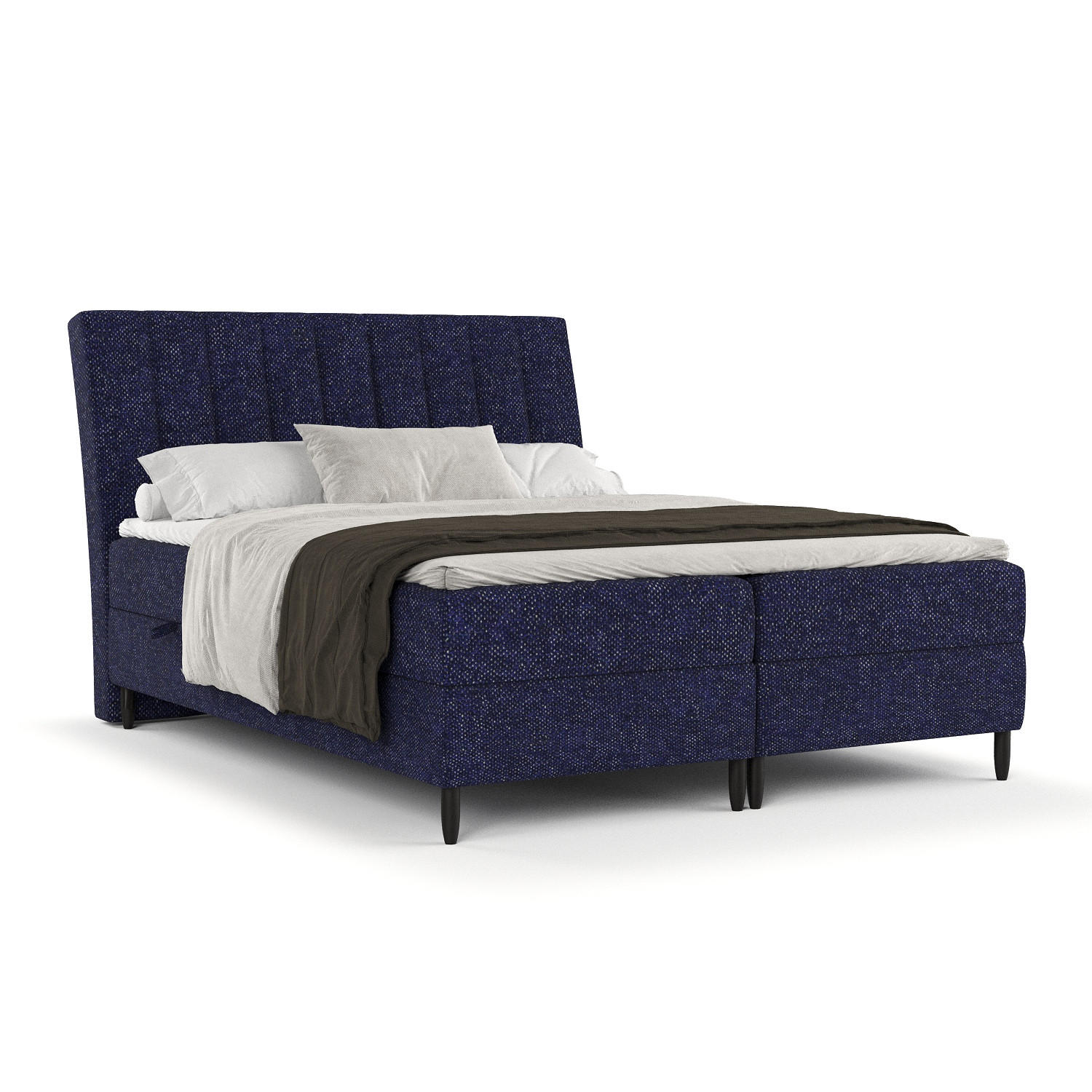 BOXBETT Merton Marineblau 140/200 cm - Schwarz/Dunkelblau, Holz/Holzwerkstoff (140/200cm) - Maison de Reve