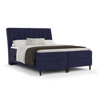 BOXBETT Merton Marineblau 140/200 cm - Schwarz/Dunkelblau, Holz/Holzwerkstoff (140/200cm) - Maison de Reve