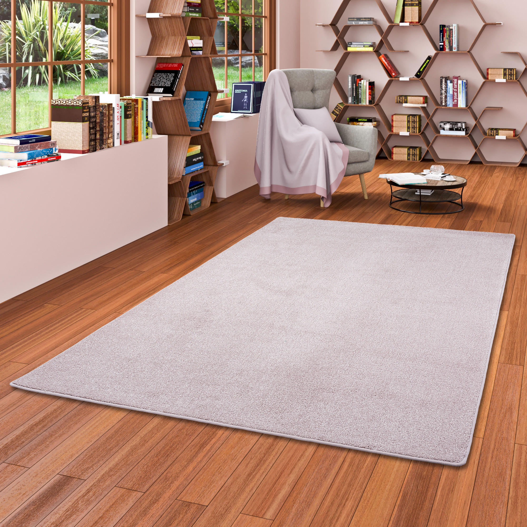 LUXUS SOFT VELOURS TEPPICH SHINE - Rosa, Textil (200/250cm) - Snapstyle