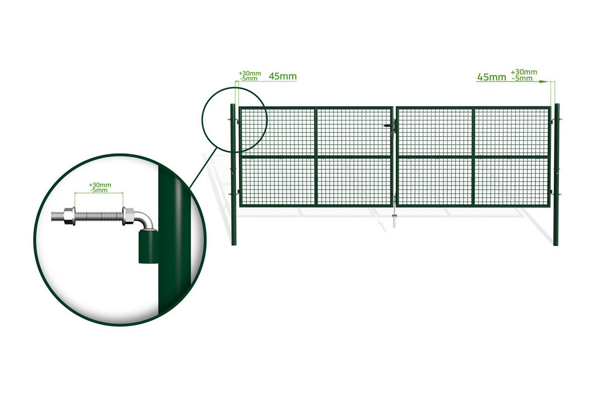 ZAUNTOR Olga Grün 4m H.130cm - Grün, Metall (406/131cm) - Casanoov