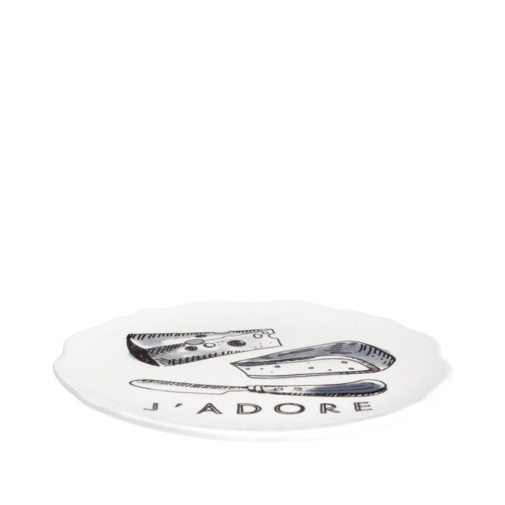 TELLER J'adore in Schwarz - 15cm - Multicolor, Keramik (12/12/1.5cm) - Blond Amsterdam