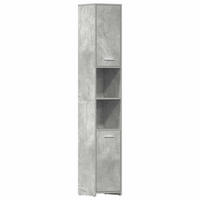 BADEZIMMERSCHRANK Betongrau 30/30/183,5 Cm Holzwerkstoff - Grau, Holzwerkstoff (30/183.5/30cm) - vidaXL