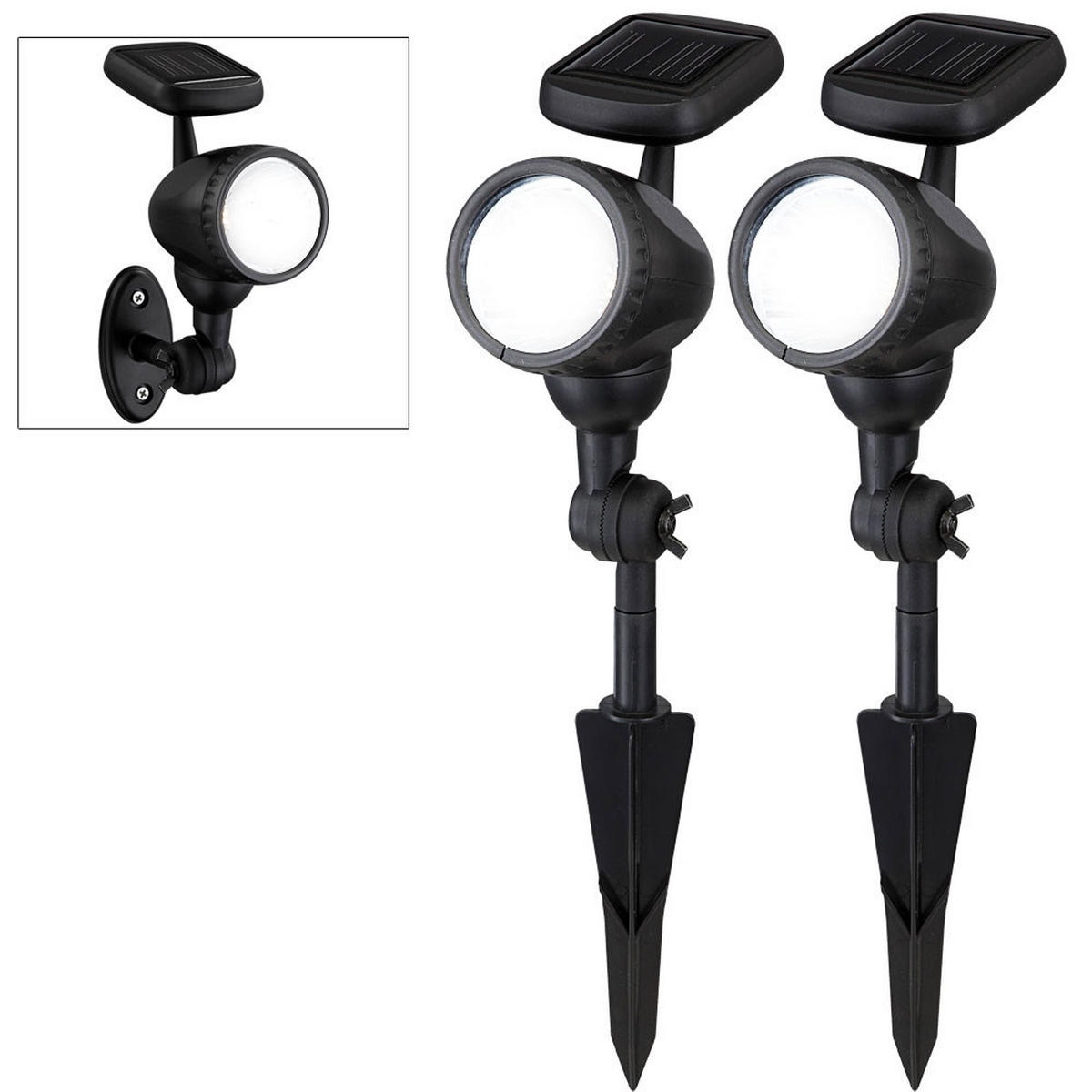 LED AUSSEN-WANDLEUCHTE MOA Schwarz 2er Set - Schwarz, Kunststoff (7.2/17/8.5cm) - Globo Lighting