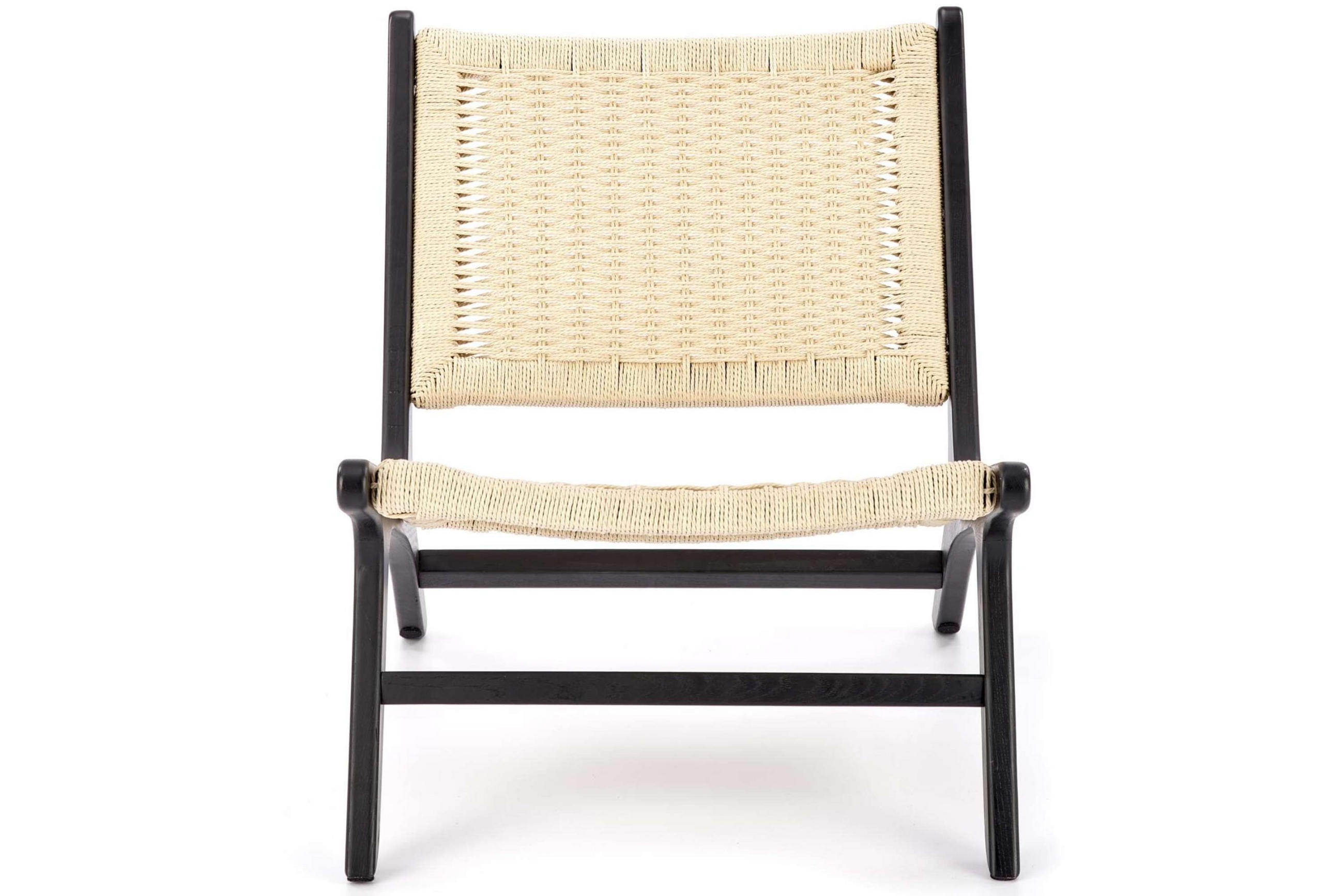 GARTENSESSEL CALLIPTE Boho, beige/schwarz - Beige/Schwarz, Holz (74/84/65cm) - KONSIMO®