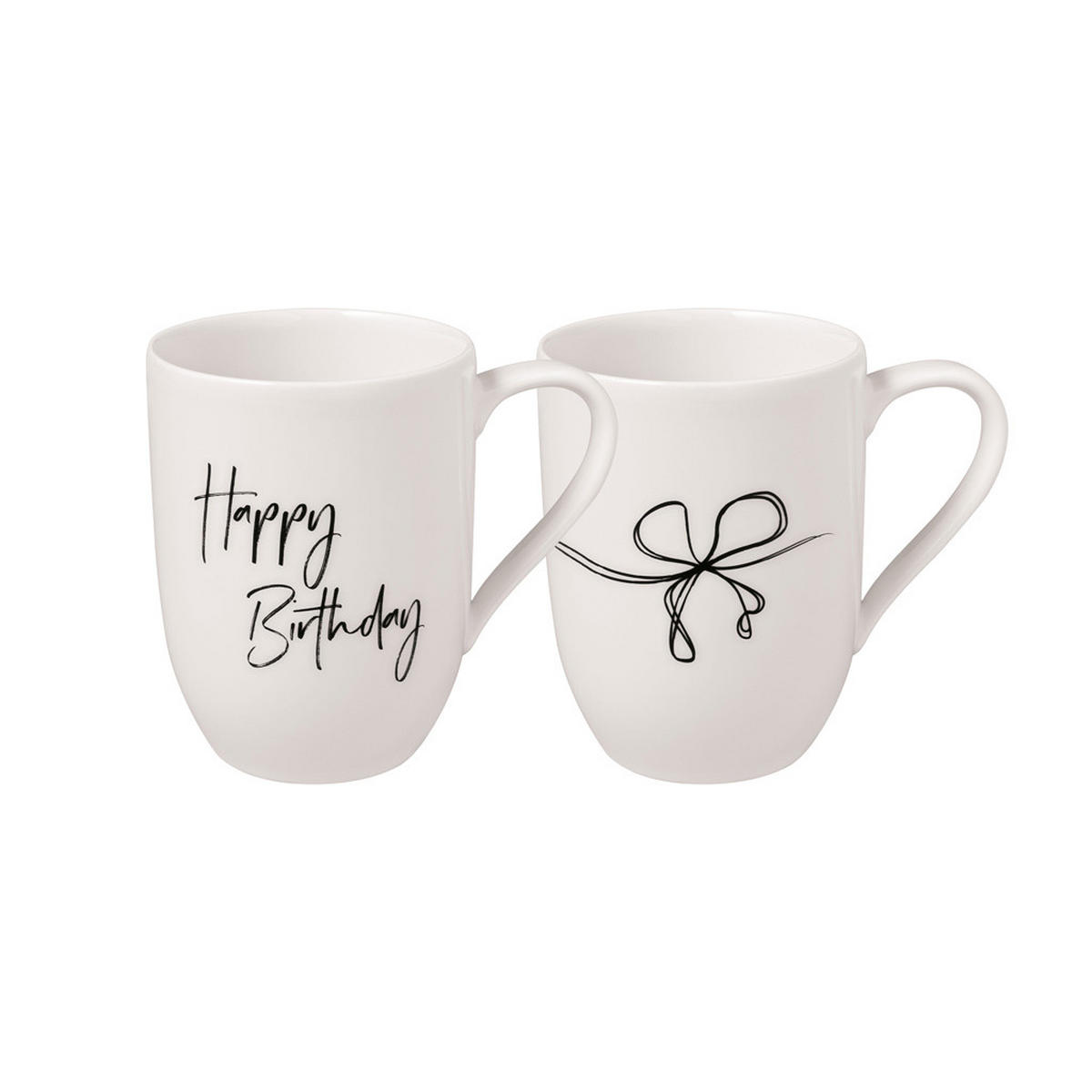 KAFFEEBECHER HAPPY BIRTHDAY Statement weiß 280 ml 2er Set - Weiß, Keramik (0.28L) - Villeroy & Boch