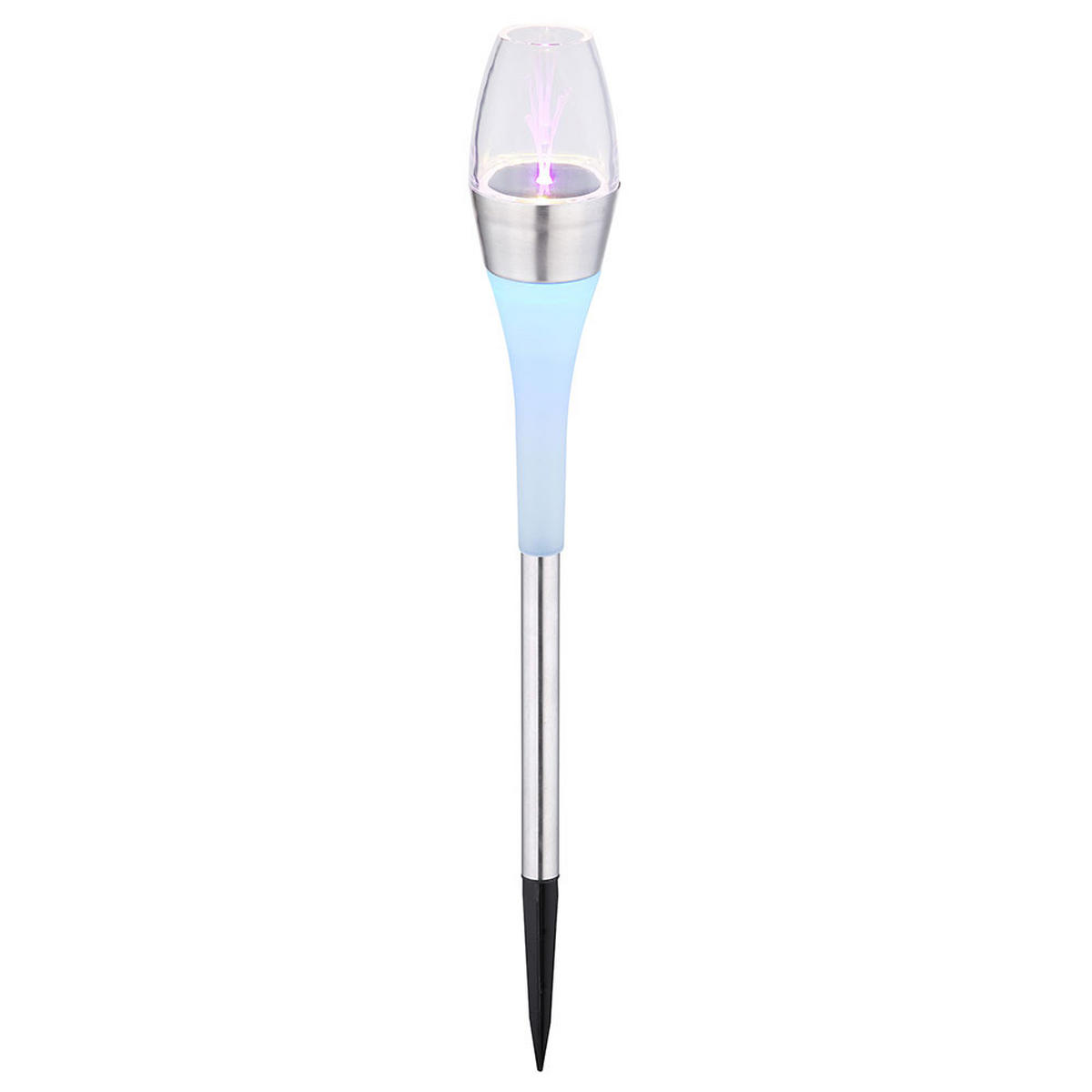 LED AUSSENLEUCHTE Solar Edelstahl Silber 3er Set - Silberfarben, Metall (6.7/6.7/55cm) - Globo Lighting