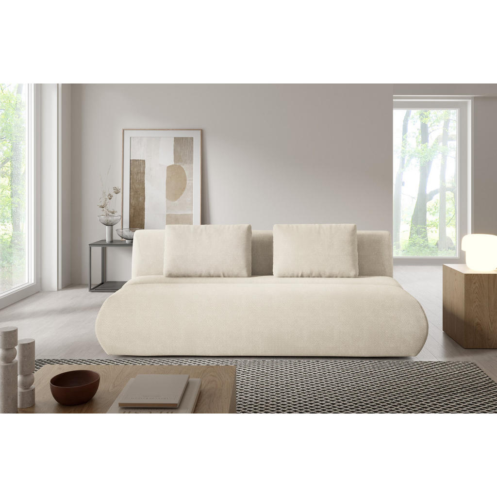 Thumbnail - Masseno Bettsofa, Beige, Holz, 3-Sitzer, 217x82x134 cm, Wohnzimmer, Sofas & Couches, Schlafsofas