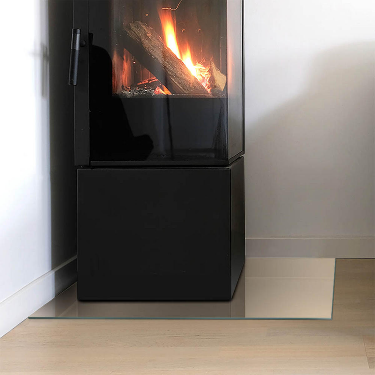 GLASPLATTE für Kamin 60x40 cm - Gelb, Glas (60/40/0.4cm) - TULUP